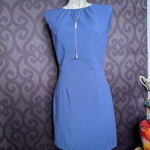 H&M Blue Sheath Mini Dress Sleeveless Bateau